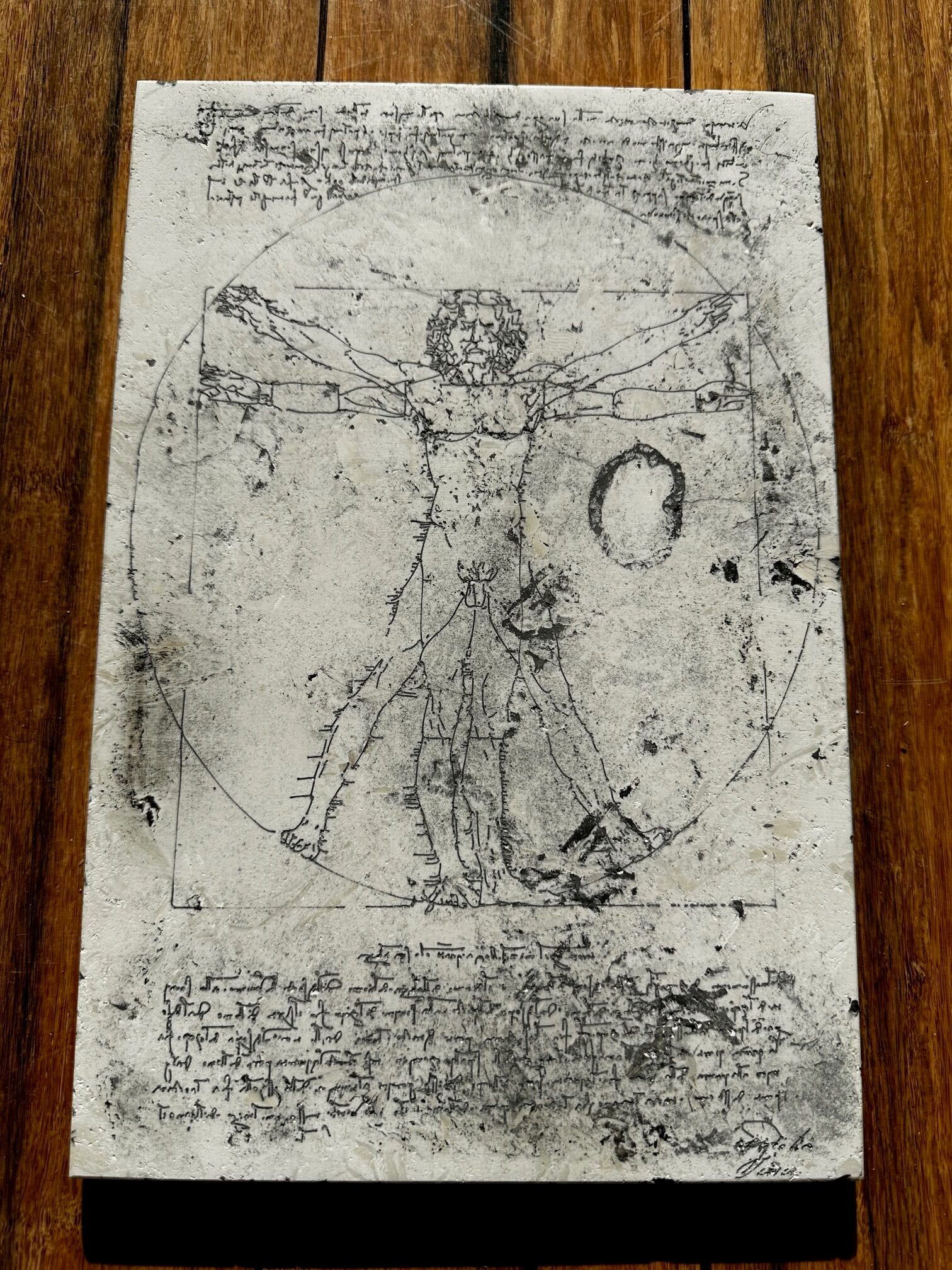 La Scapigliata in umber, large 30x20x1.2 cm, box mount 37x29x3.5 cm - Image 2