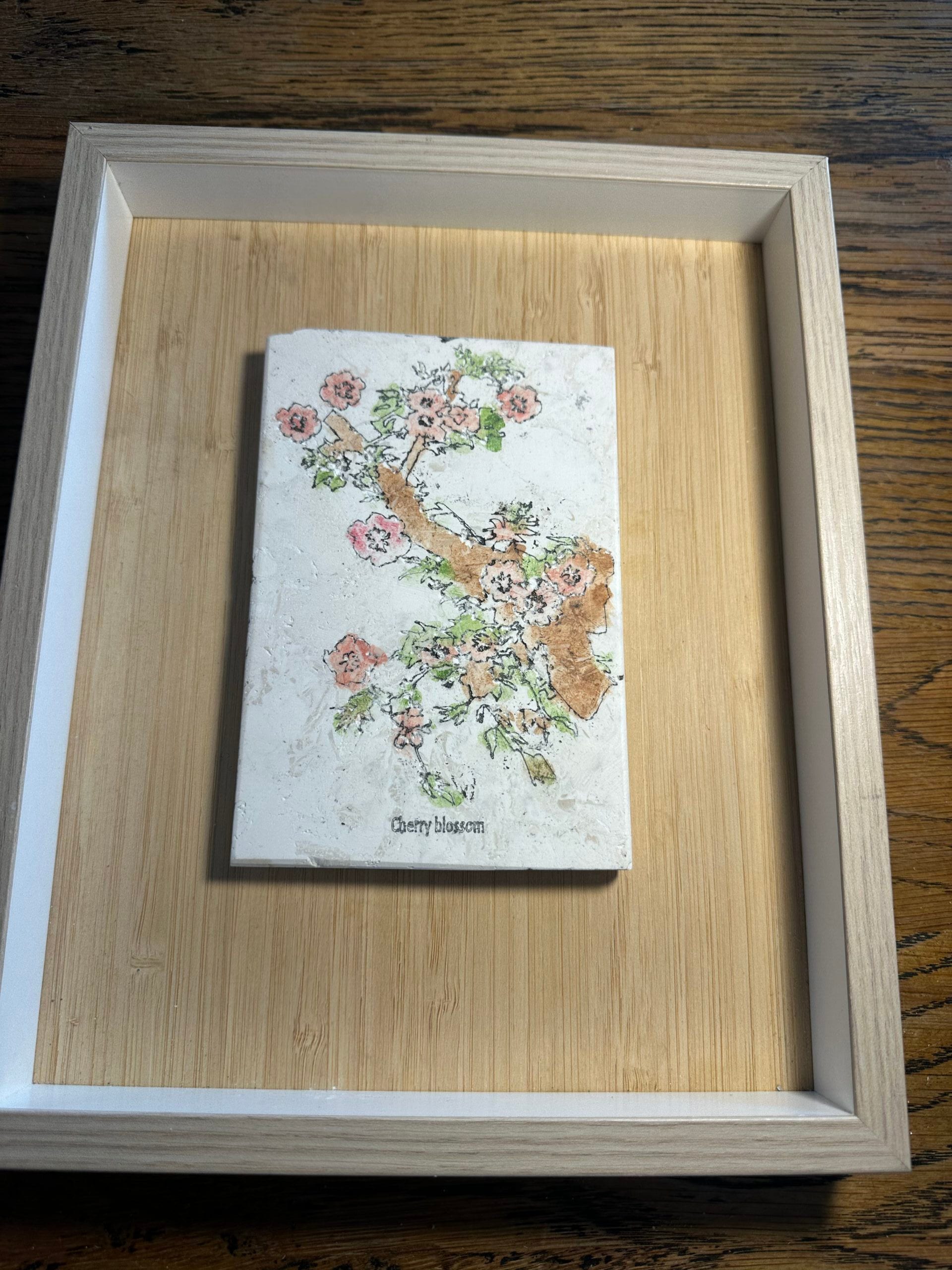 Cherry Blossom 15cmx10cmx1.2mm in box frame 27x22xcm