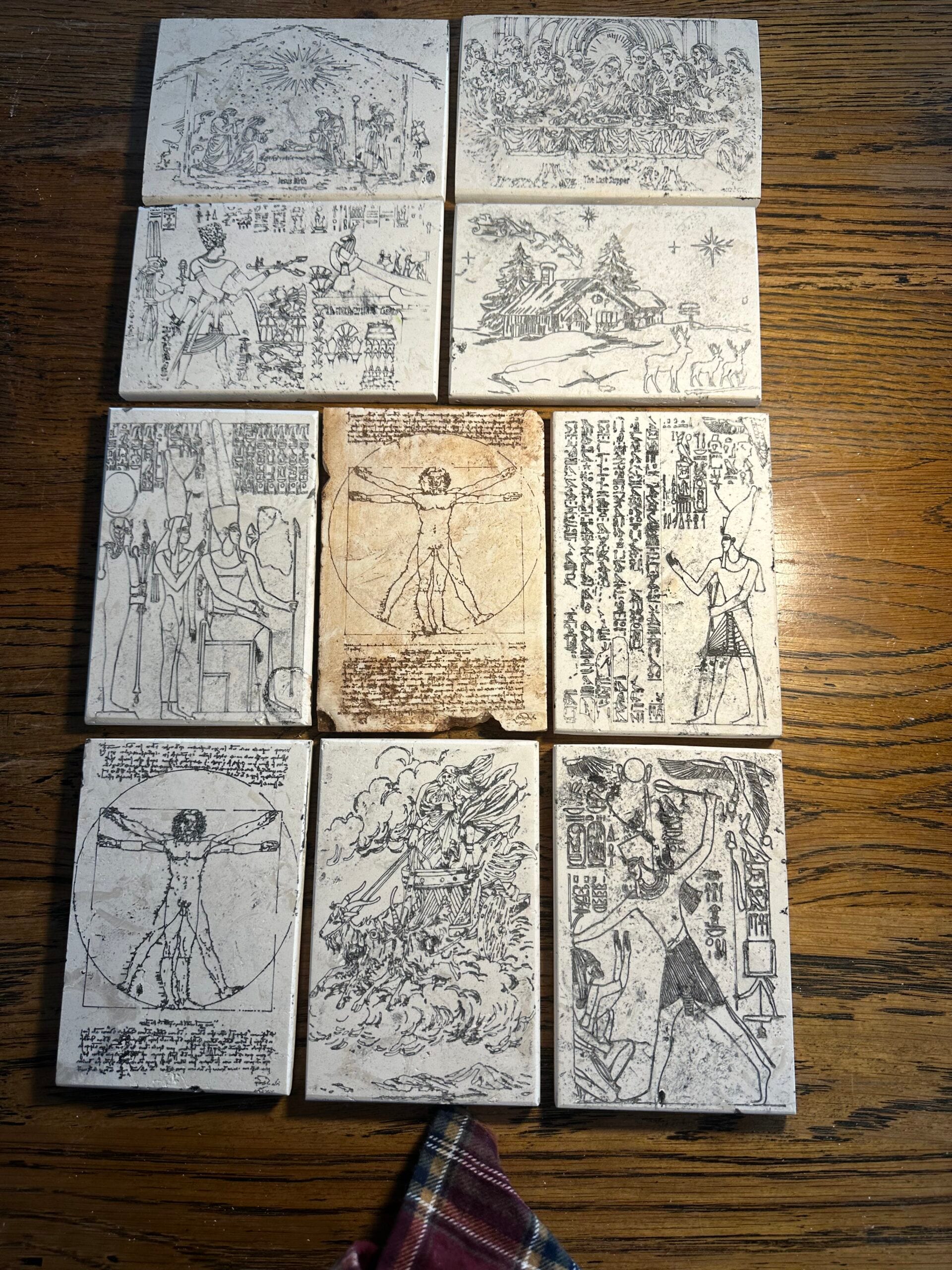 Vitruvian man  15x10x1.2cm, box framed 27x22cm - Image 4